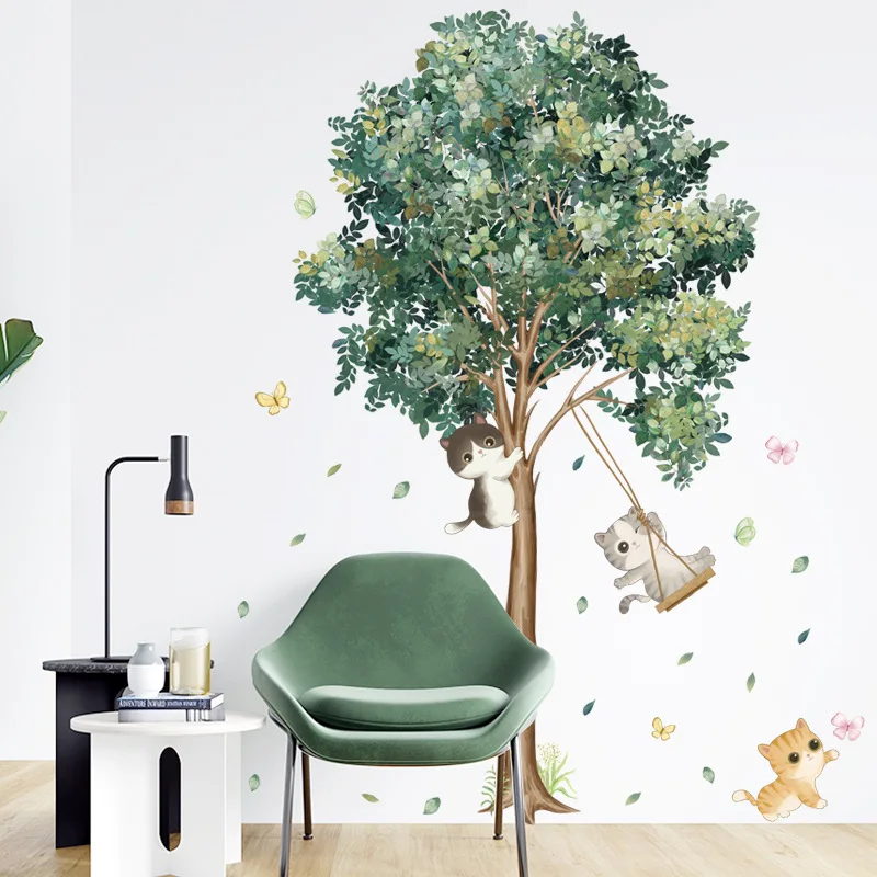 Plant tree children's room wall sticker Kindergarten classroom corridor sticker Waterproof entrance wall sticker Wallpaper paste