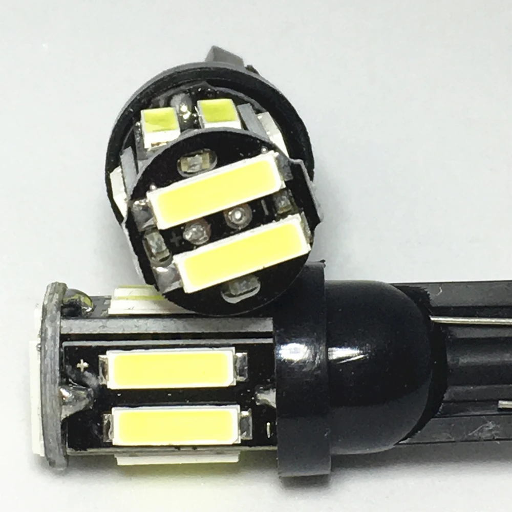 10Pcs Car T10 LED License plate lamp W5W 7020 10SMD 194 168 White Blue Motorcycle The width light Instrument Panel Lamp 12V