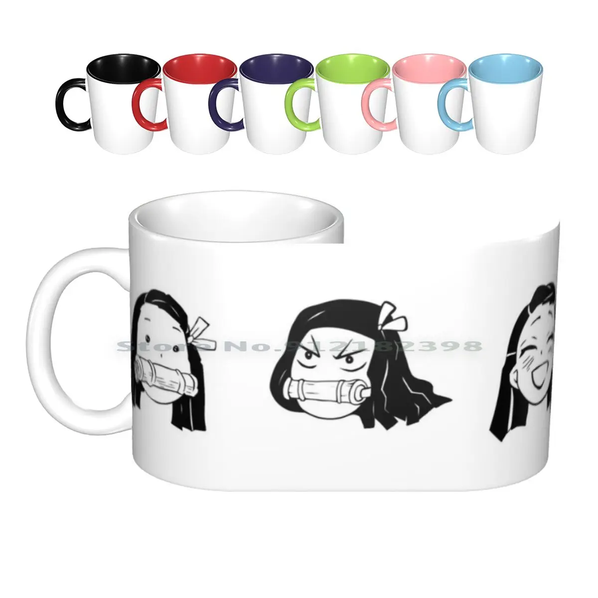 Demon Nezuko Faces Ceramic Mugs Coffee Cups Milk Tea Mug Demon Kimetsu No Yaiba Kny Kny Nezuko Nezuko Nezuko Kamado Demon