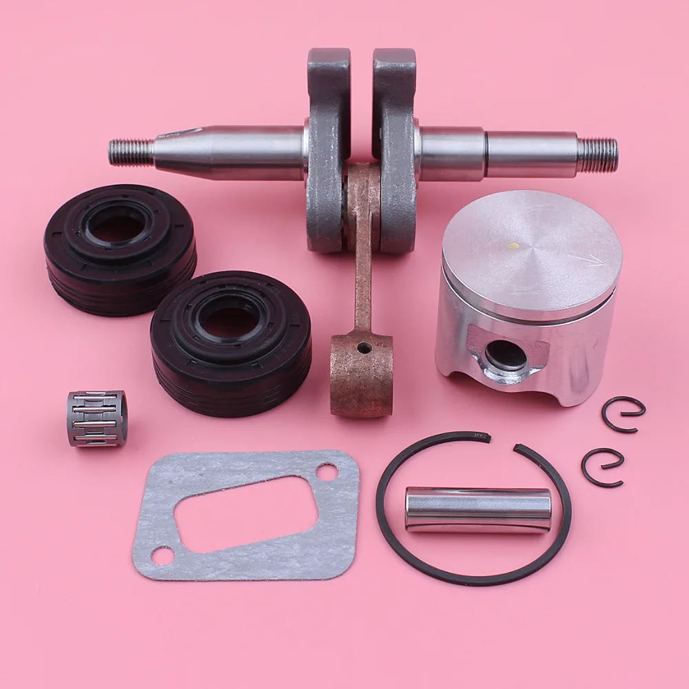 Crankshaft Crank Shaft 42mm Piston Ring Kit For Husqvarna 340 345 Oil Seal Gasket Needle Bearing Chainsaw Spare Replacement Part