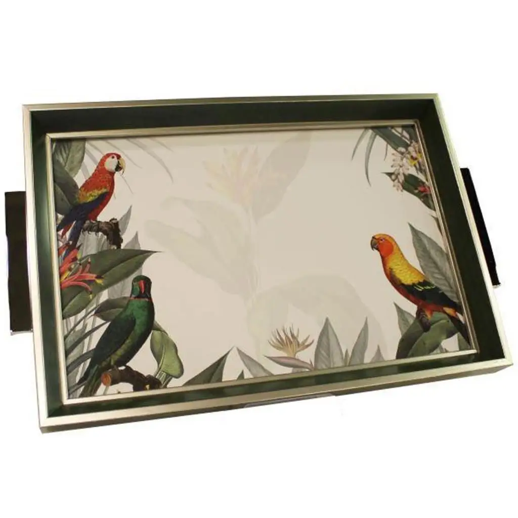 DOLBOVI Modern Wooden tray With Parrot Pattern 49 cm tray поднос plateau de service