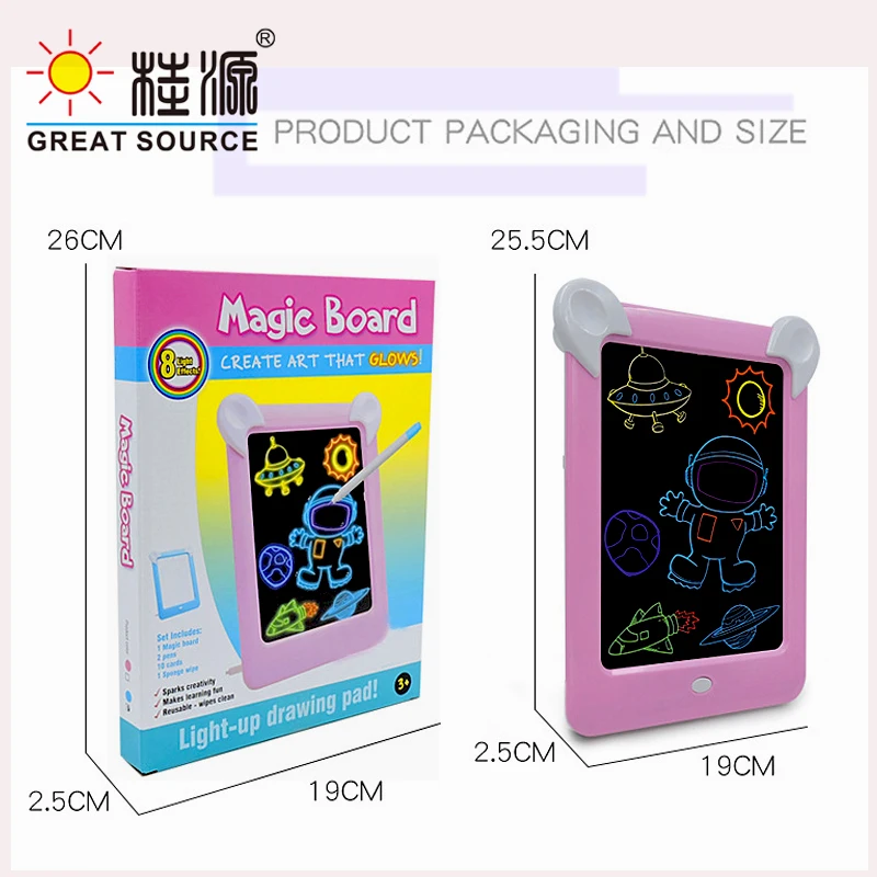 Children Light Up Drawing Pad Repead Creative Board Photo Frame Memo Pad LCD Screen (1pc)