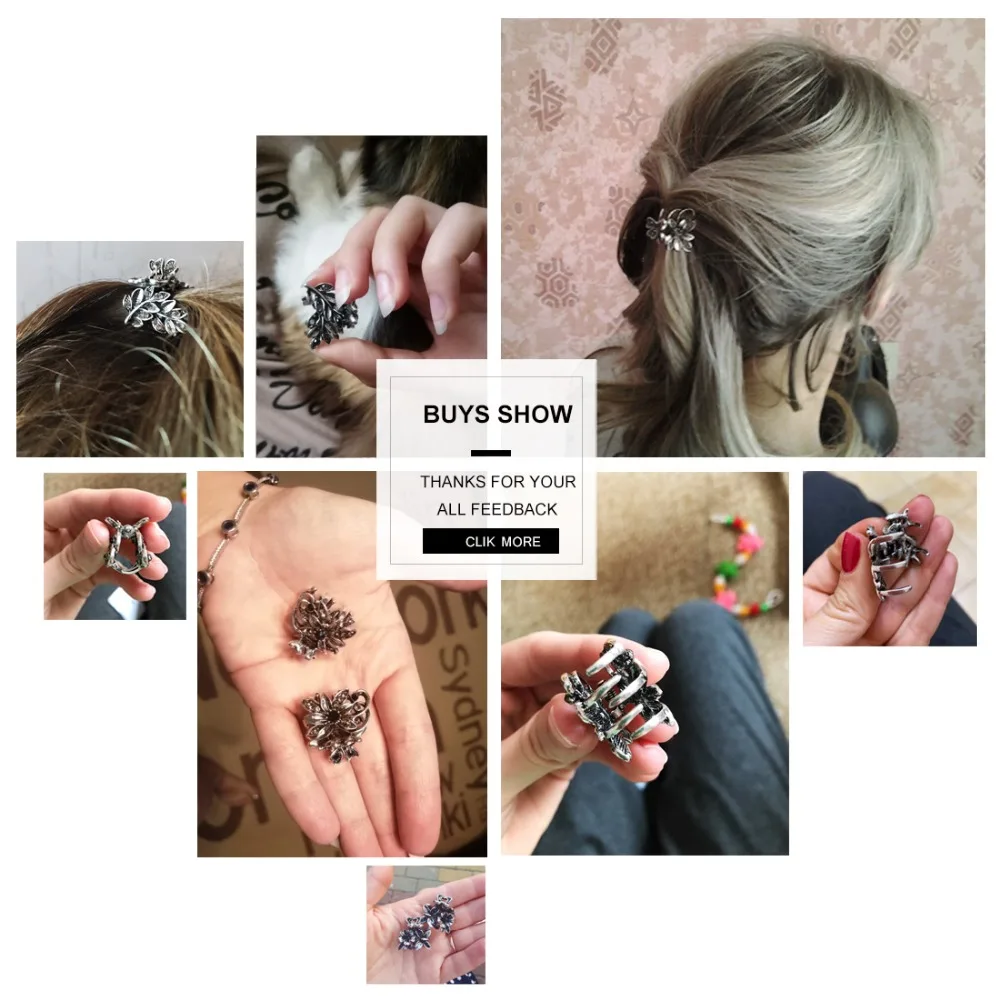 Frauen Wunderschöne Strass Kleine Blume Haar Klaue Clips Metall Kristalle Haarnadeln Haar Zubehör für Mädchen Kopfschmuck Ornament – Detail 4