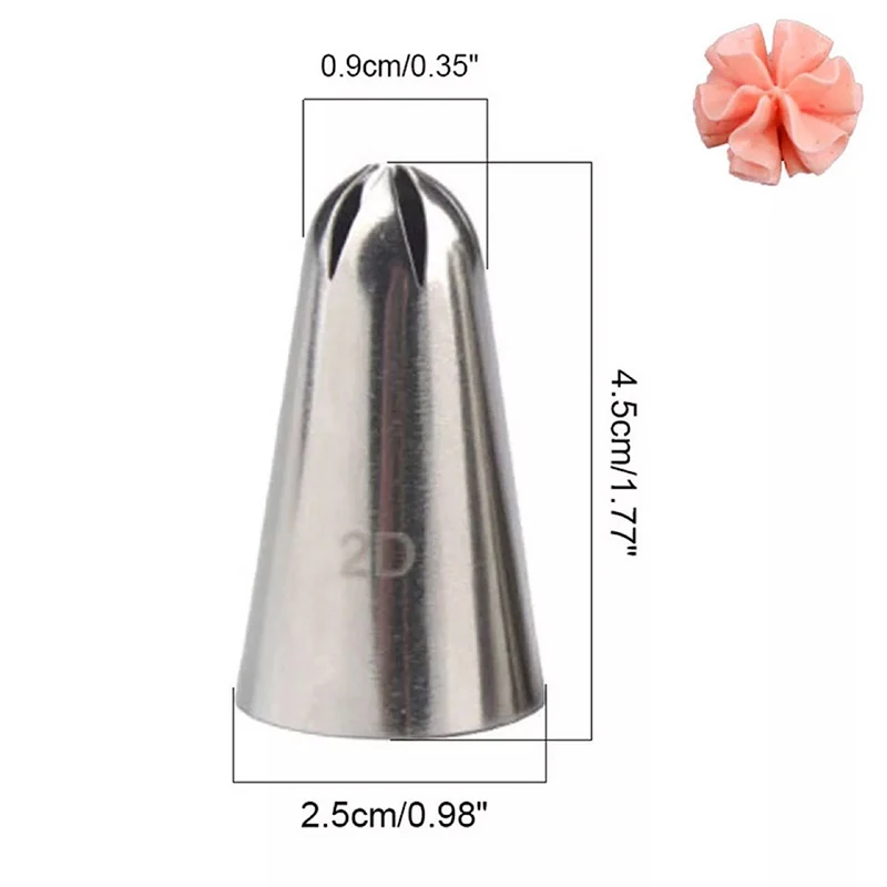 3PCS/Set Large Russian Icing Piping Pastry Nozzle Tips Baking Tools Cake Decorating Set Stainless Steel Nozzles Cupcake