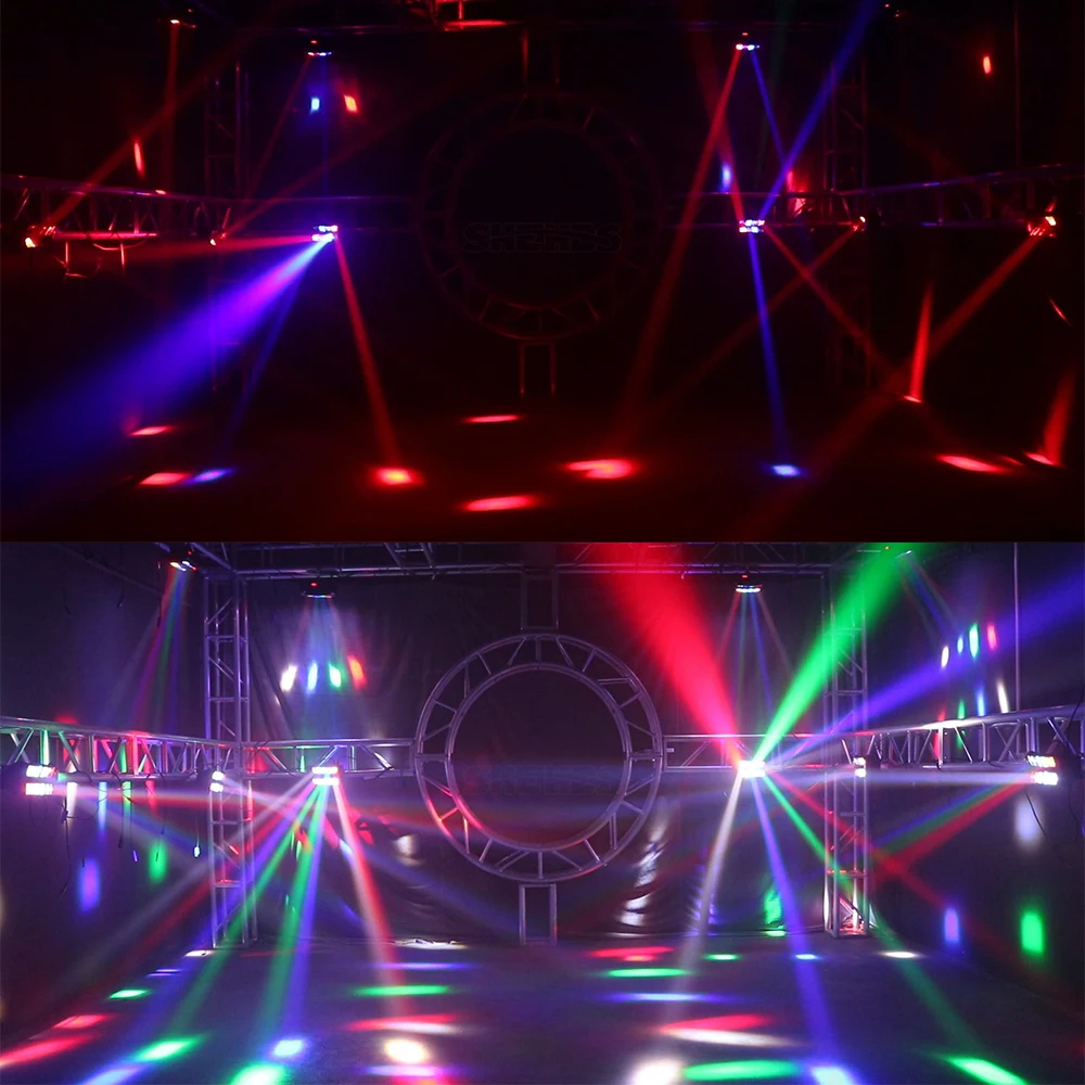 Imagem -06 - Shehds-mini Led Moving Head Light Feixe 9x10w Rgbw Luz Boate Luzes dj Festas de Disco Festa de Casamento Modo de Som Pcs