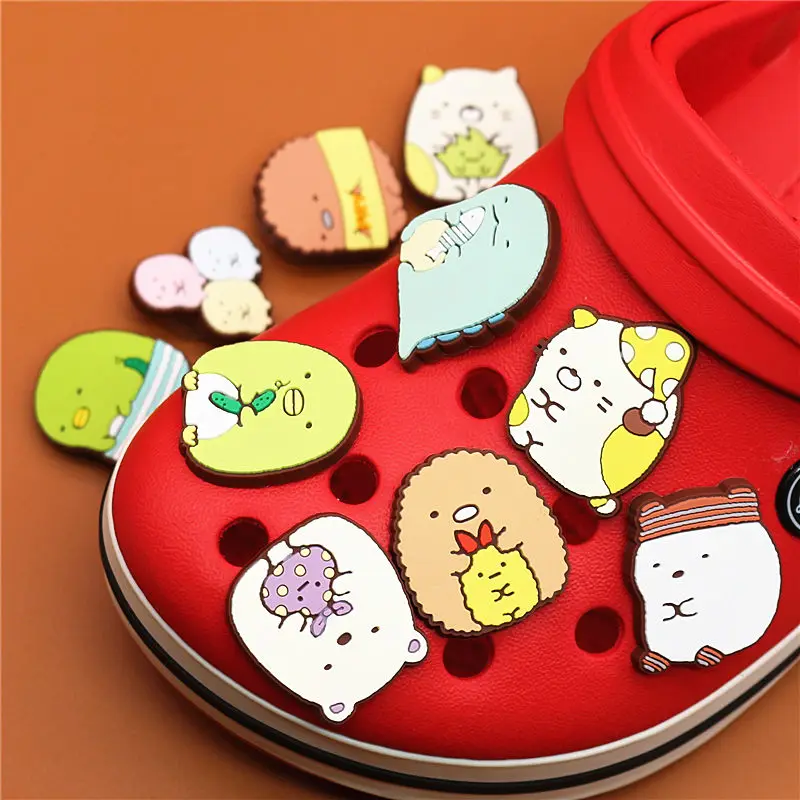 10pcs/Set PVC Japan Cartoon Shoe Charms Cute Corner Creature Shoe Decorations Shoes Accessories fit Party Kid's Gifts