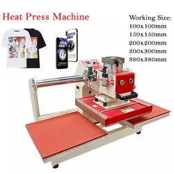 Double station Heat Press Machine Label Printer Automatic Continuous Work for DIY T Shirt Phone Case Pillow Cover Printer