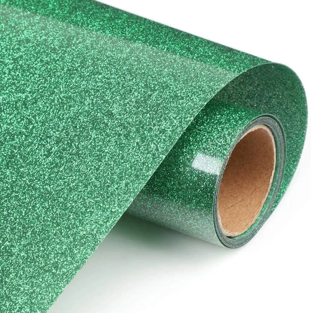 Heat Transfer Glitter Vinyl 12×10 Inch 1 Sheet Transfer Vinyl Iron On for Clothes HTV Shirt High Elastic Decor Film Easy to Cut image 3