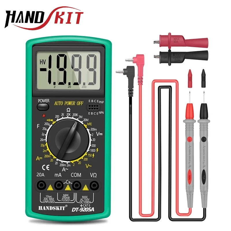 디지털 멀티미터 전문 자동 테스터 멀티미터, HD 컬러 스크린, 초박형 지능형 옴 NCV 전압 계량기