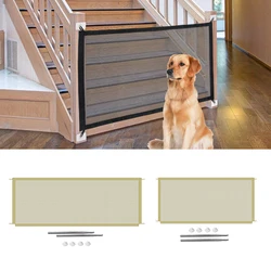 Ingenious Mesh Dog Fence for Indoor Outdoor Tall Pet Dog Gate Retractable Safety Guard Foldable Toddler Stair Gate Isolation