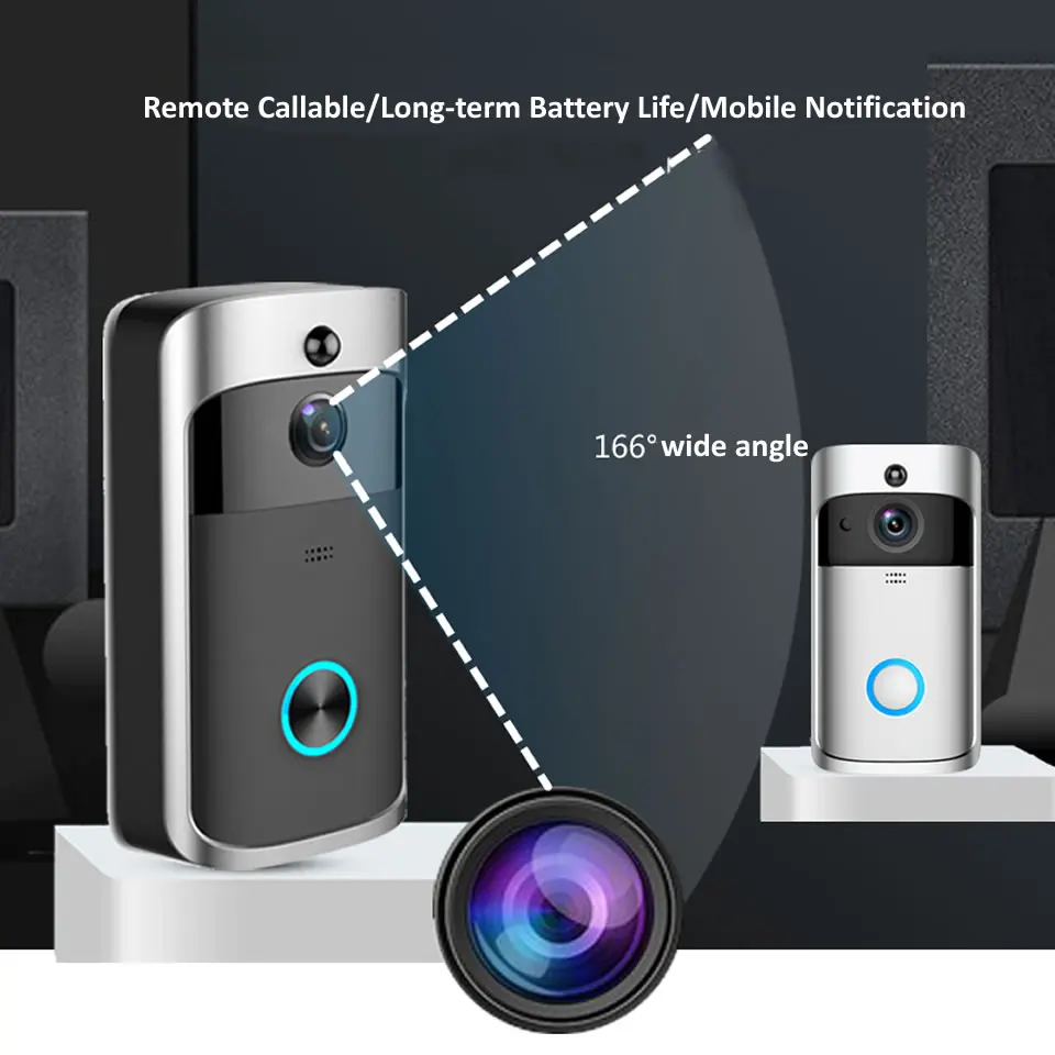 Go Smart Doorbell Camera Wifi Wireless Call Intercom Video-Eye for Apartments Door Bell Ring for Phone Home Security Cameras