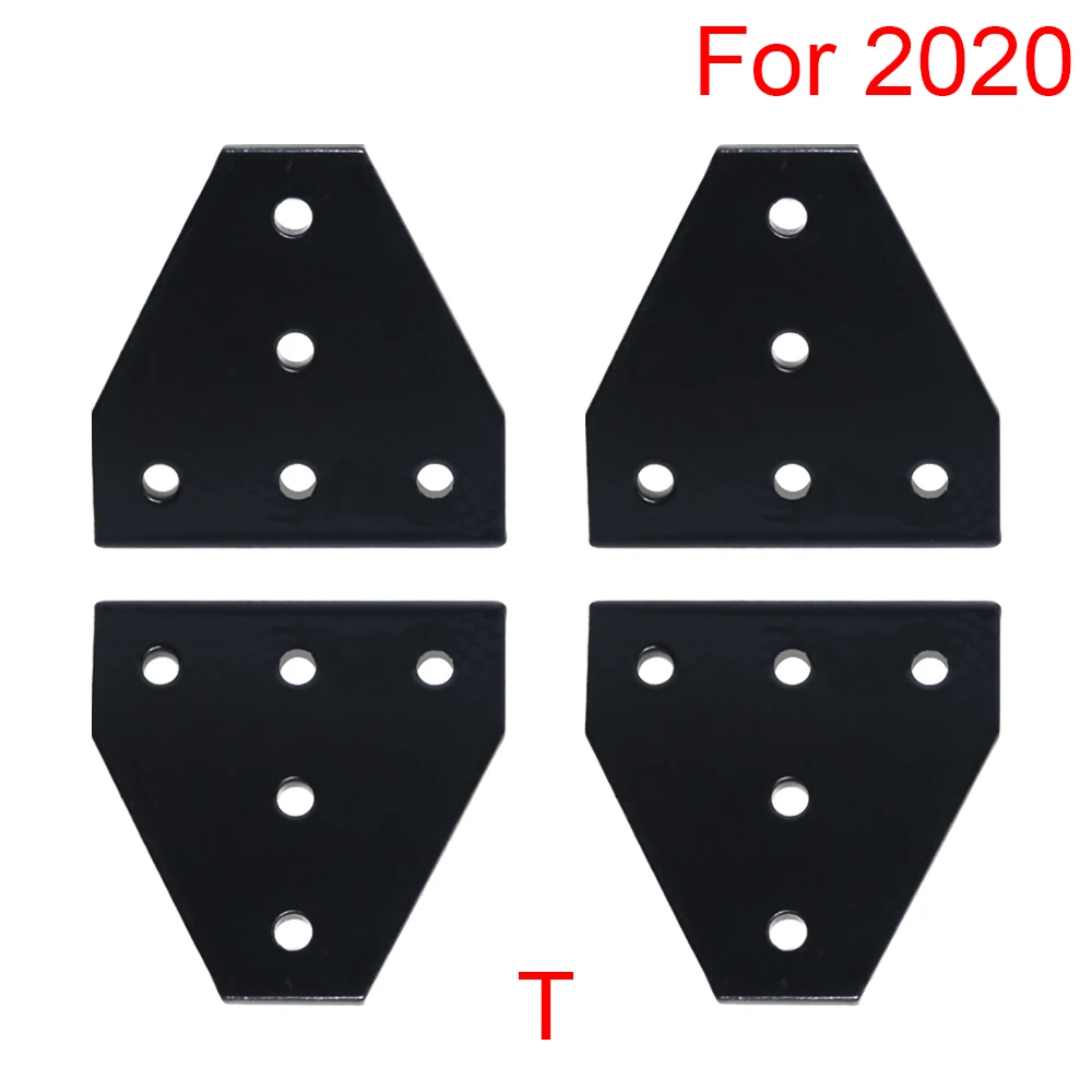 

5 Hole Black 90 Degree Joint Board Plate Corner Angle Bracket Connection Joint Strip for 2020 Aluminum Profile 3D Printer Frame