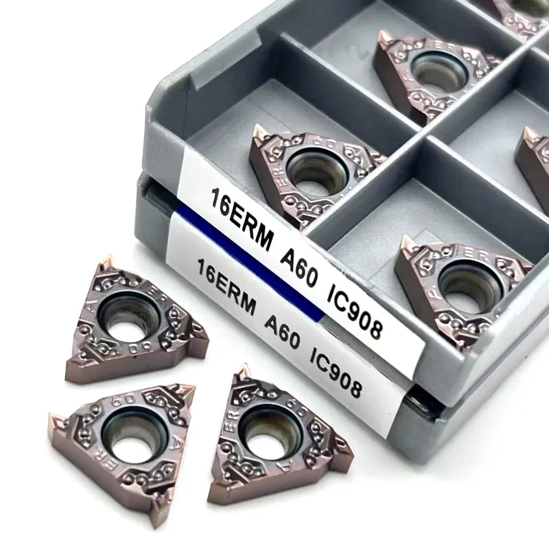 10 pz 16ER A60 IC908 16ERM A60 IC908 inserti filettati di alta qualità 16ERM A60 inserti in metallo duro utensili da taglio filettati CNC per tornio