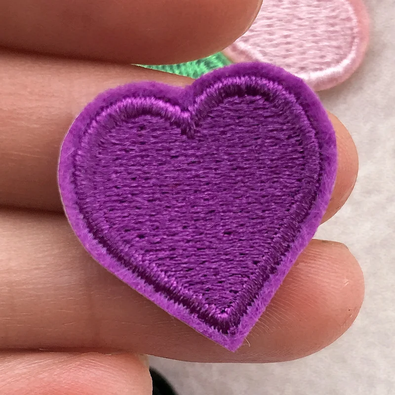 New 10pcs Small Heart Embroidery Patches for Clothing Jeans Iron on Clothes Sticker Love Appliques Stripes Garment Accessories