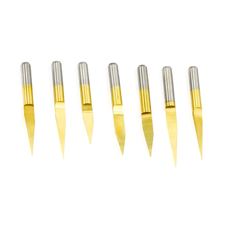 10pcs 3.175 1/8 Engraving Cutter PCB Engraving Bits CNC Router Tool V Shape Titanium milling cutter