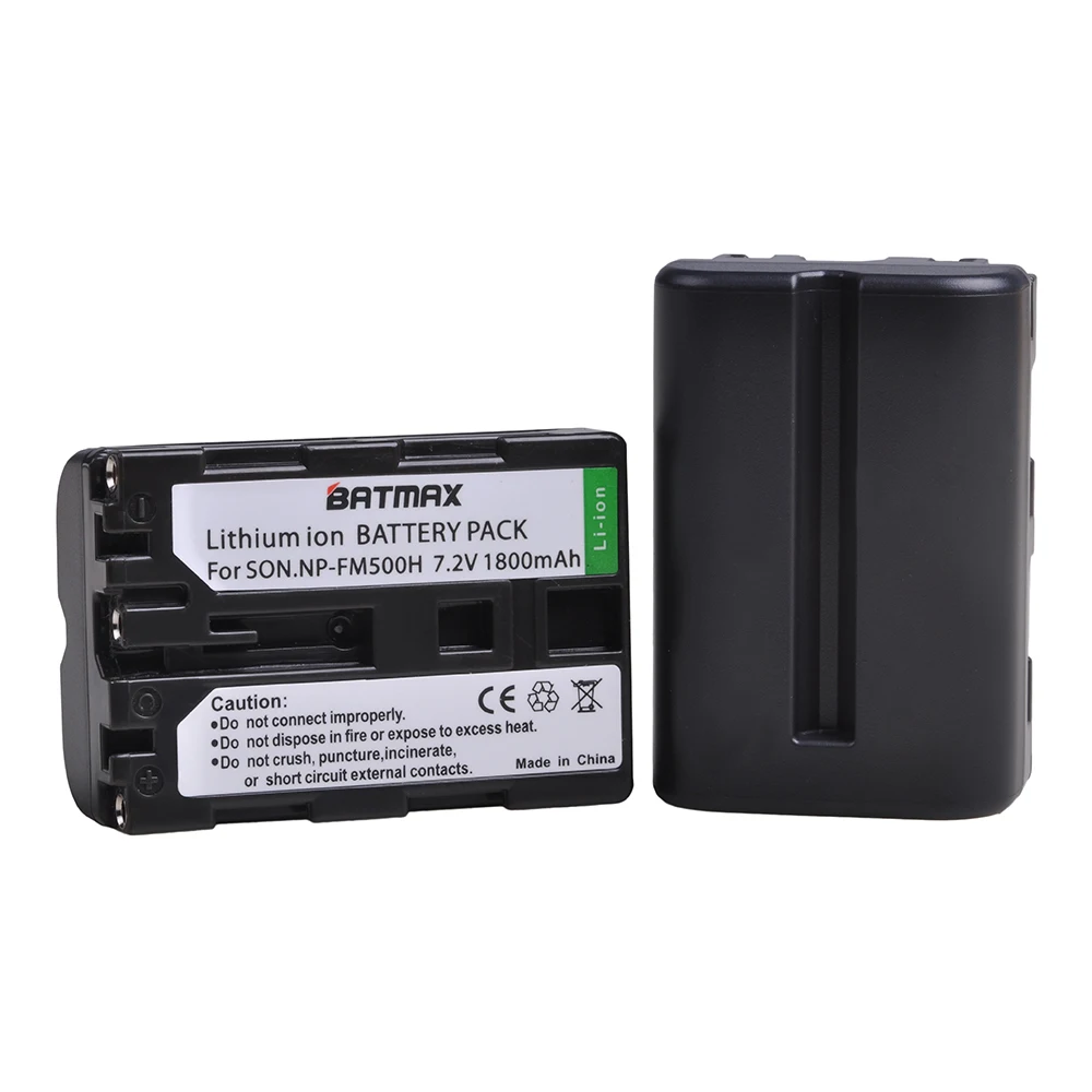 Batmax NP-FM500H FM500H Battery+LED USB Dual Charger with Type C Port for Sony A200 A200K A200W A300 A350 A450 a580