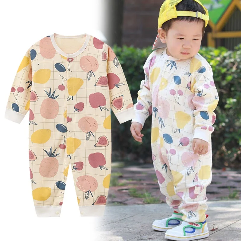 Unisex Cotton Baby Onesies Newborn 0-24M Boy Girl Boy Clothes Print Pajamas Romper Cartoon Long Sleeve Ropa Bebe