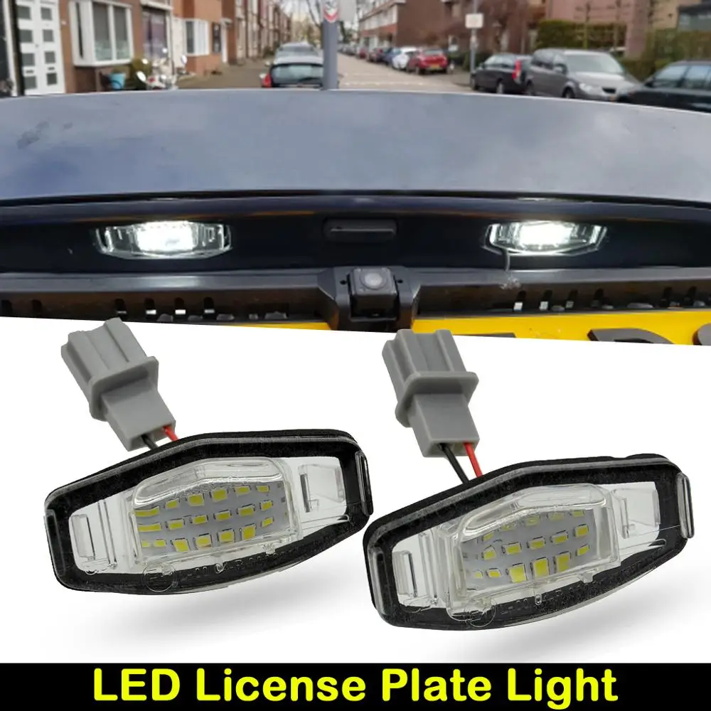 

Светодиодная подсветка номерного знака для Honda Accord Civic City Odyssey MR-V Acura MDX RL TL TSX RDX ILX Автомобильная задняя белая лампа номерного знака