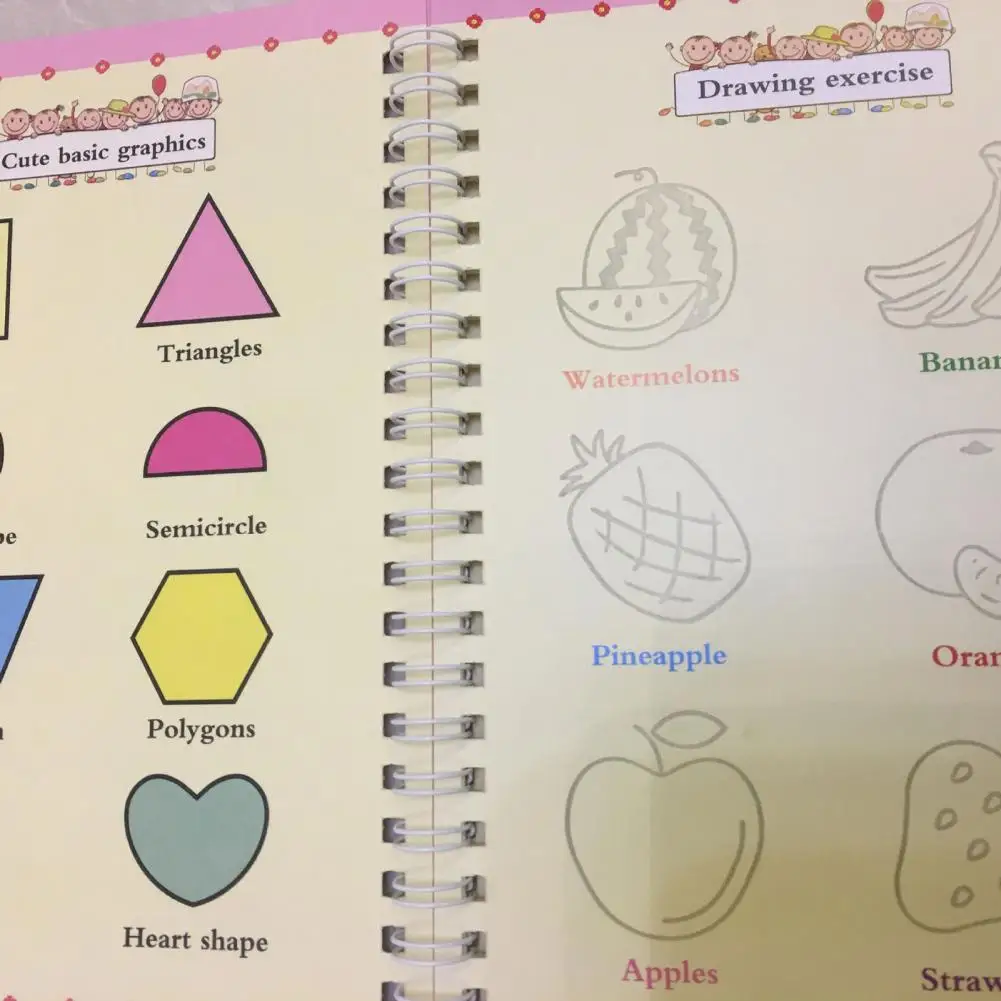 ขายร้อน!!! 4ชิ้นตัวอักษรภาษาอังกฤษหมายเลขเด็กวาด Practice Book Groove Copybook