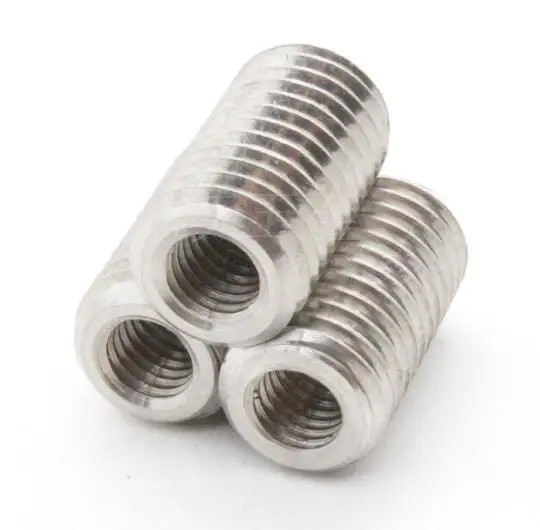 2pcs M8 M10 M12 M14 M16 external thread conversion screws M4/M5/M6/M8/M10 internal thread nut through hole stainless 10mm-25mm L