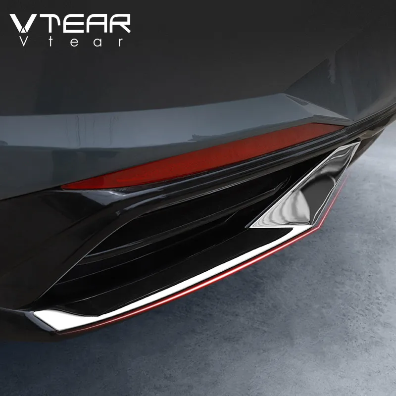 Vtear-Aço Inoxidável Car Bumper Trim Traseiro, Cauda Falsa, Estrutura da Garganta, Trim Styling, Acessórios Exteriores para Hyundai Elantra, 2021