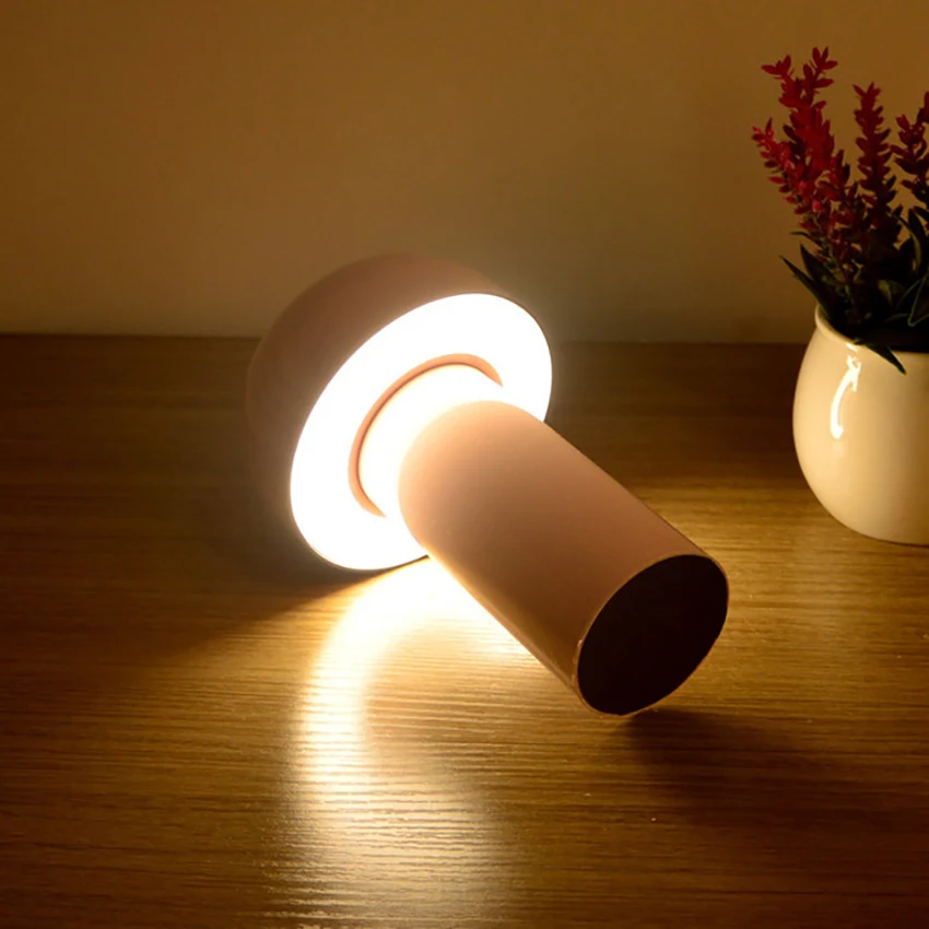 Luz nocturna con carga USB, lámpara con forma de Seta, Control táctil, atenuación continua, decoración del hogar y dormitorio, nuevo diseño