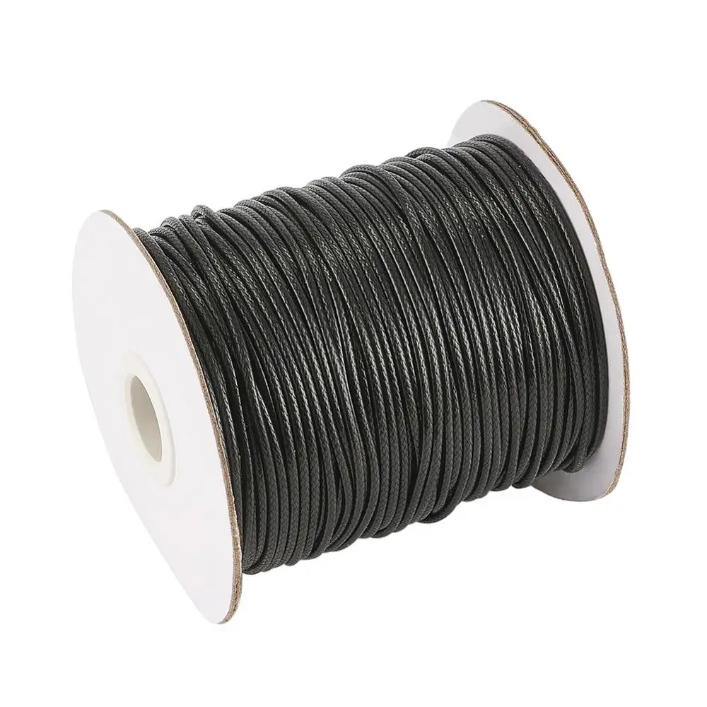 1 Roll 0.5mm 1mm 1.5mm 2mm 3mm Environmental Korean Waxed Polyester Cord Beading Thread Braided Rope String Jewelry Findings