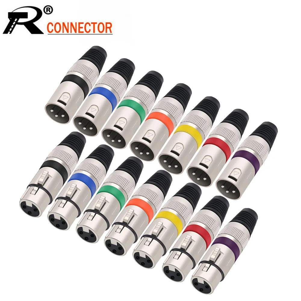 

10sets/lot 3 Pin XLR Connectors Male+ Female 3 Pole XLR Plug Jack Socket Microphone MIC Cable Terminal Wire Connector