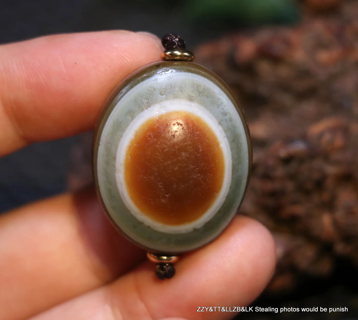 

Energy Power Tibetan old Agate Heaven Eye Goat Eye totem dZi Bead Pendant Amulet Timestown UPD211006B1