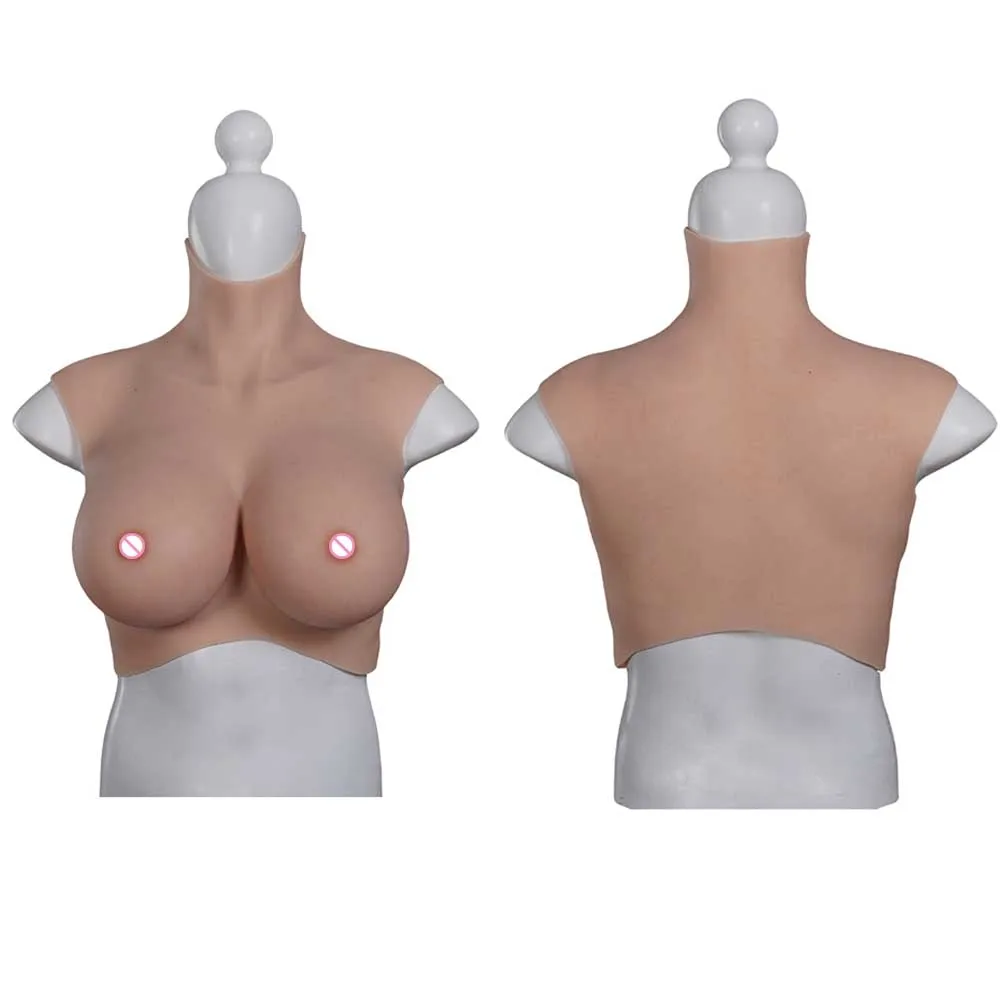 

Huge XL Size Fake Breast Form Realistic Silicone Boobs High Neck For Cosplay Crossdresser Transvestite Sissy Drag Queen