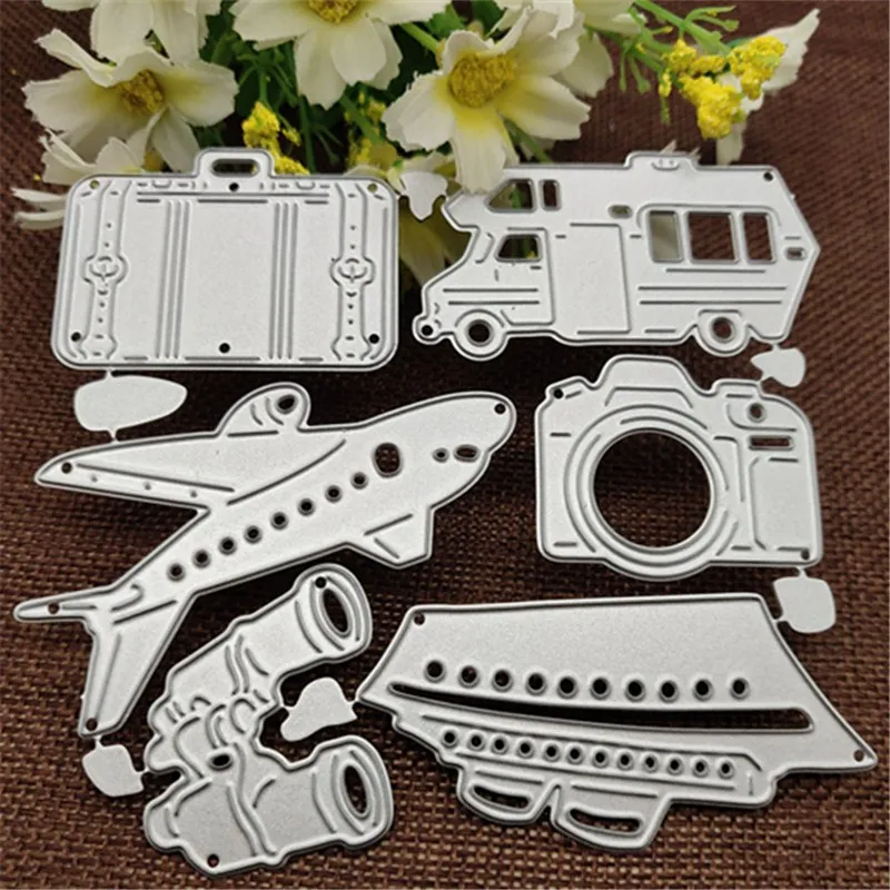 Travel set Metal Cutting Dies Stencils Scrapbooking Decorative Embossing Folder Carbon Steel Paper Card DIY Die Cuts