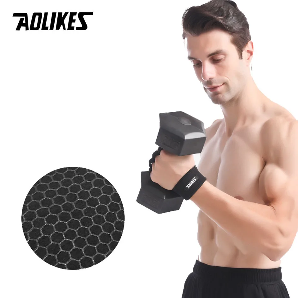 AOLIKES Weight Lifting Gloves Training Gym Grips Fitness Glove Women Men Crossfit Bodybuilding Wristbands Hand Palm Protector