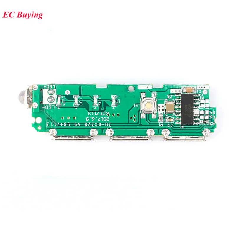 3 USB 3V to 5V 2A 1A Mobile Power Bank Charger Controller Module Step Up Boost Power Module Lithium Battery Charging Board LED