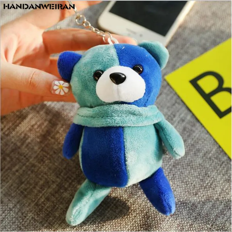 1 PCS New Color Matching Bear Plush Toys Pendant Doll Stuffed Animal Scene Layout Christmas Tree Decoration Holiday Gift For Gir