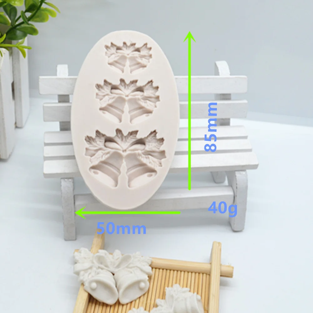 Luyou 1pc Bell Resin Molds Silicone Fondant Molds Christmas Baking Accessories Cake Decorating Tools Mold for Baking FM280