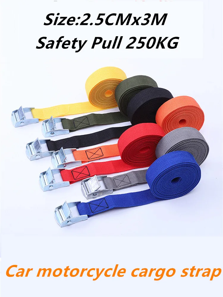AliExpress 3M Buckle Tie-Down Belt Cargo Straps for Car Truck Motorcycle Bike Tow Rope Strong Ratchet Binding Belt Auto Luggage Cargo Strap