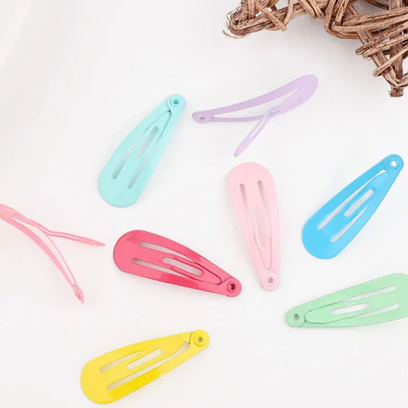 50Pcs/Box Mini Hair Clips Child Metal Hairgrip Solid Color Kids Snap Hairpins Baby Hair Barrettes Colorful Hair Accessories