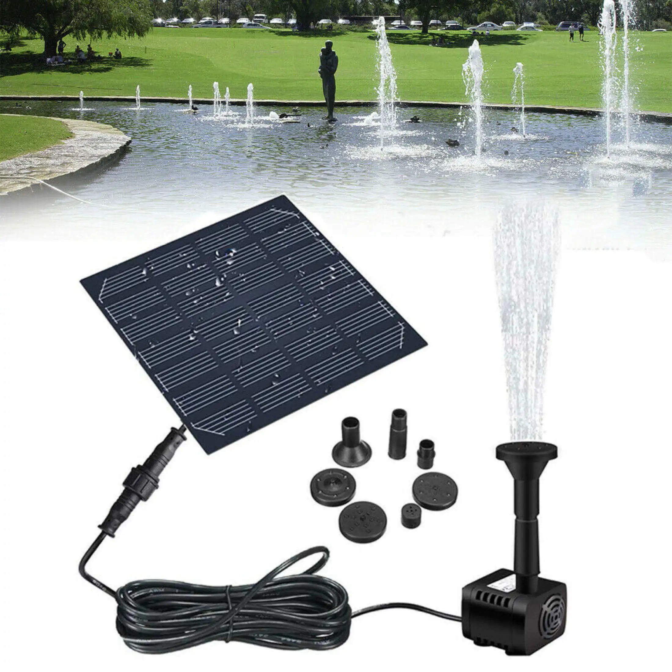 Imagem -02 - Kit Bomba de Água Fonte 1.2w 12v Bomba de Água Jardim Fonte de Energia Solar Bomba Submersível para Jardim ao ar Livre Banho Tanque de Peixes