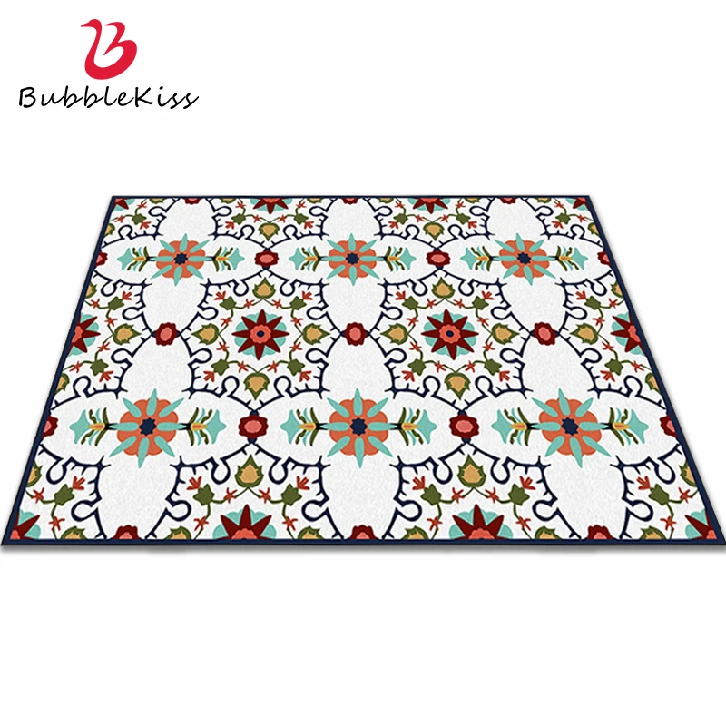 Bubble Kiss Bohemian Style Rugs And Carpets For Living Room Retro Printed Pattern Decor Floor Mat Kids Room Bedside Non-Slip Pad