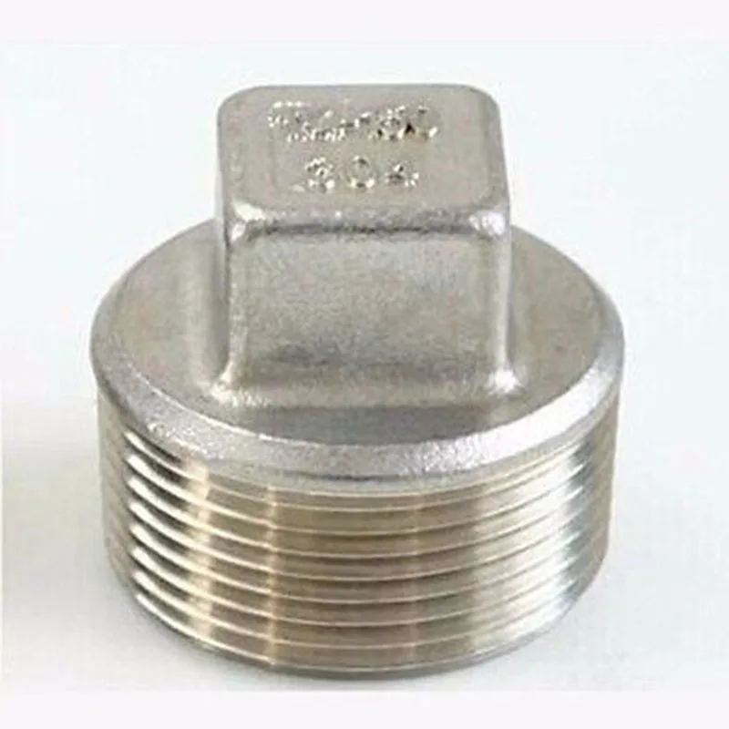 

2"" BSP male Threaded Connection 304 stainless steel Pipe Fitting Countersunk Plug Square Head Operating pressure 2.5 Mpa