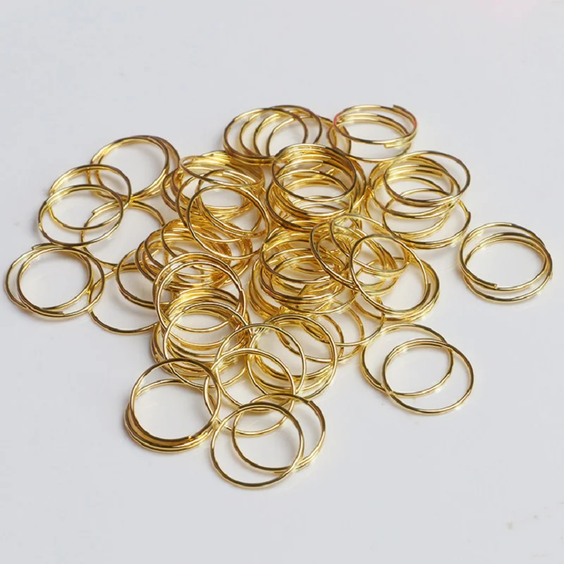 Piezas de lámpara de bucle de anillo de acero chapado en oro, Conector de cristal de araña, accesorios de cortina de cuentas colgantes, 100 piezas,