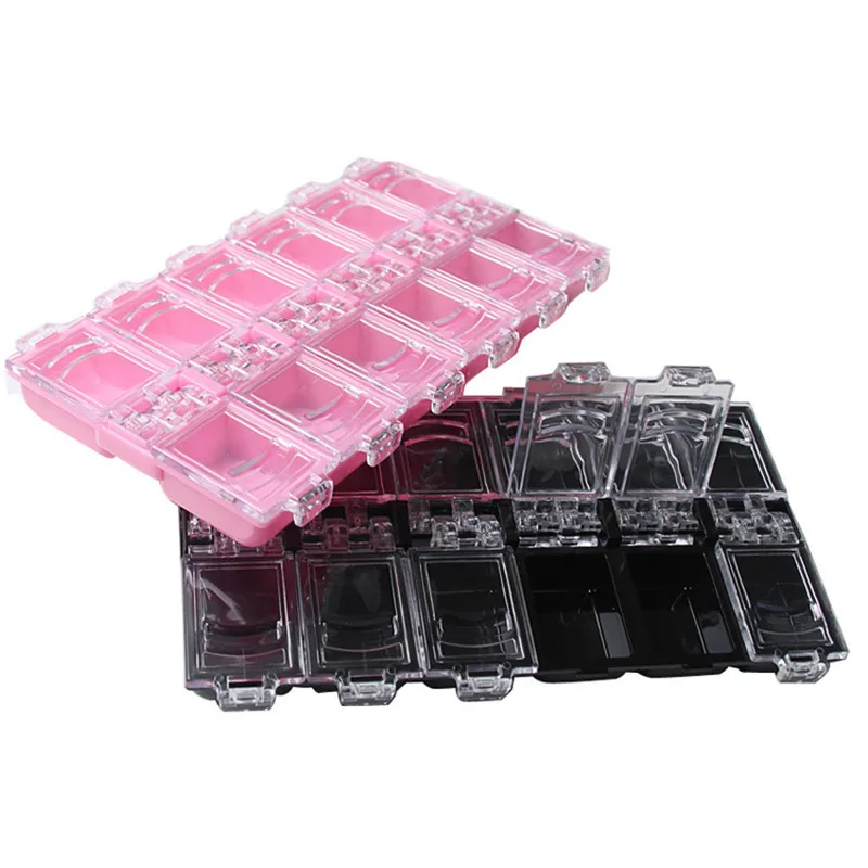 1pc Plastic 12 Empty Slots Storage Box Jewellery Beads Display Nail Art Rhinestone Decoration Tools  Storage Box Random Color