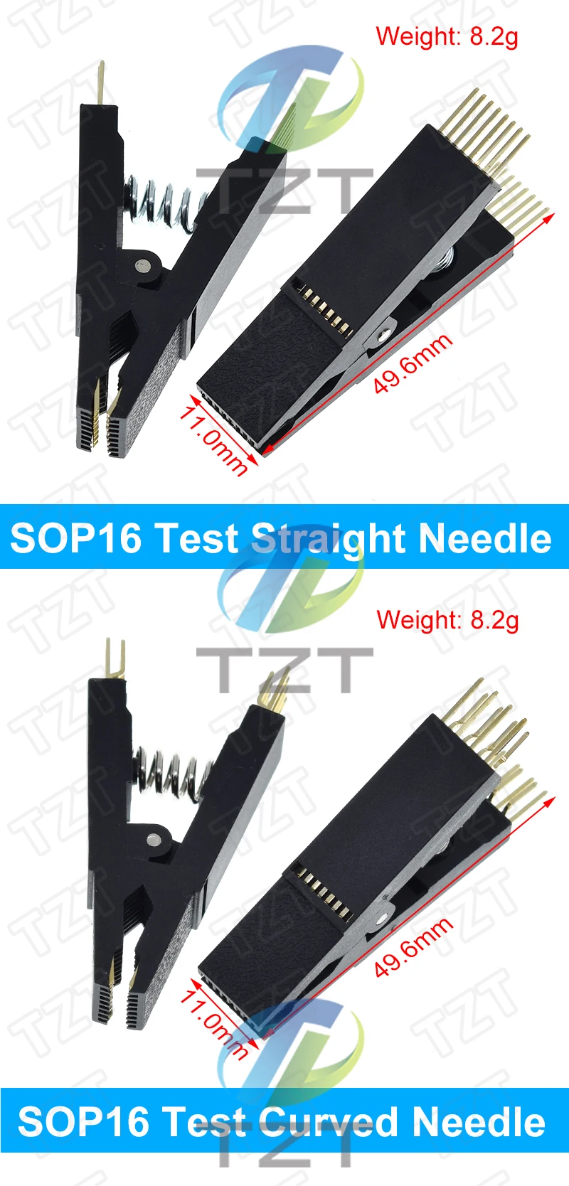 TZT 1/3PCS Programmierer Test Clip SOP8 SOP16 SOP SOIC 8 SOIC 16 SOIC8 SOIC16 SOIC8 DIP16 DIP 8 Pin DIP 16 Pin IC Test Klemme – Detail 3