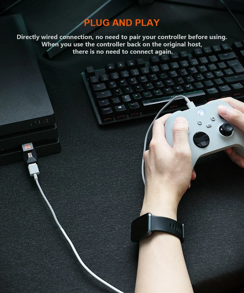 R90 USB استقبال محول ل PS5/PS4/التبديل برو/PC/Xbox سلسلة X/S/Xbox One استقبال غمبد محول ألعاب الفيديو اكسسوارات