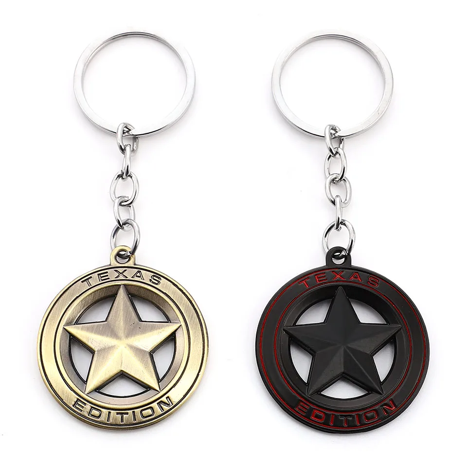 TEXAS EDITION Metal Star Logo Emblem Car Keychain 1941 Keyring Key Ring for Jeep Wrangler Renegade Liberty Grand Cherokee