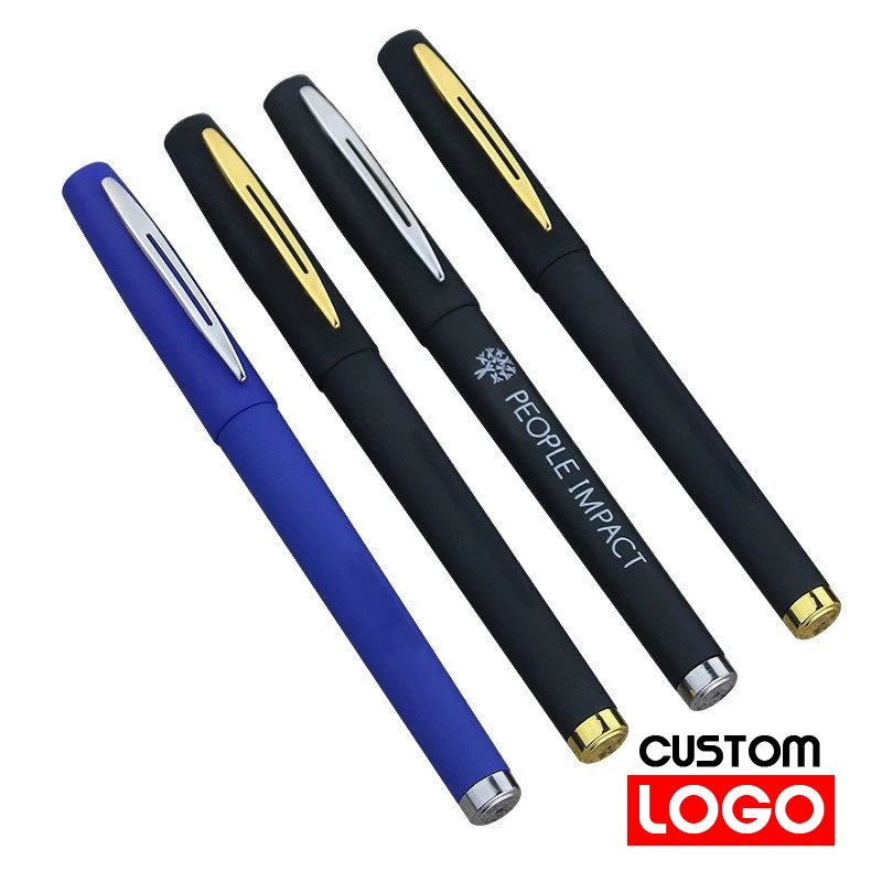 

50pcs Neutral Fountain Pen Custom LOGO Signature Advertising Pen Office Gift Pen Black Water-based Business Signature Pen