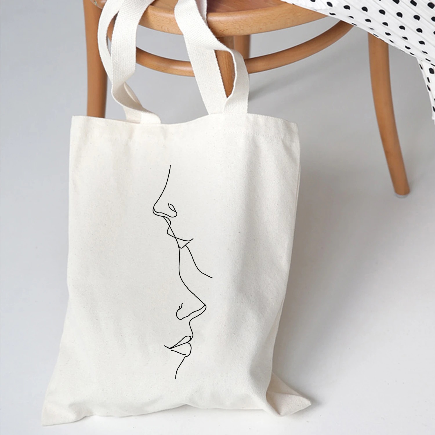 Women Shoulder Bag Fashion University Canvas Harajuku Vintage Ulzzang Print Cartoon New Summer Abstract Korean Fabric Tote Bag