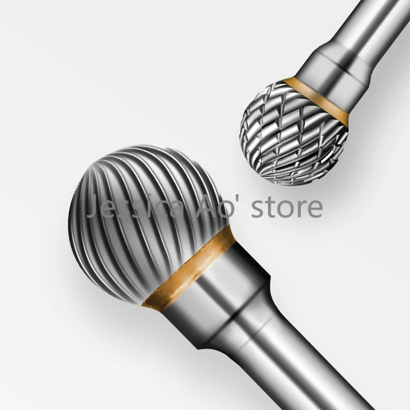 6-25mm Set di punte per utensili rotanti grandi sfera D frese rotative in metallo duro teste di macinazione in acciaio al tungsteno utensili per la lavorazione del legno