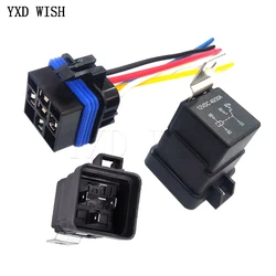 Waterproof Automotive Relay DC 5V/12V/24V/48V Car Relay With Black Red Copper Terminal Auto Relays 5pin 40A With Relay Socket