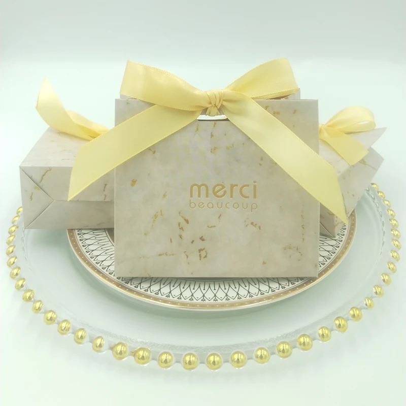 Wedding Gift Box Packaging Candy Box Baby Shower Merci Paper Bag Cookie Bag Gifts For Guests Party Supplies Mini Chocolate Bags